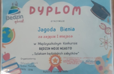 Więcej o: Sukces Jagody w konkursie „BĘDZIN – MOJE MIASTO”
